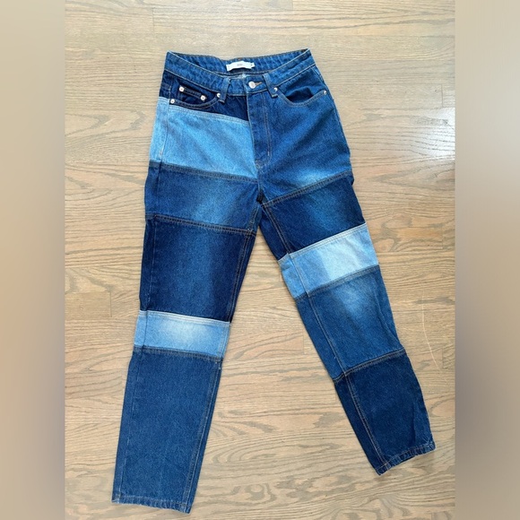 NWOT Adika Woman’s Patchwork Denim Y2K Jeans size M 28 29 - Picture 9 of 11